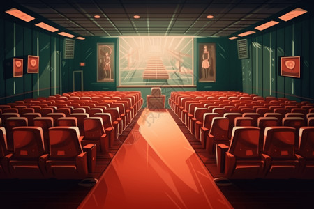 电影院红色座椅背景图片