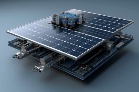 3D太阳能电池板背景图片