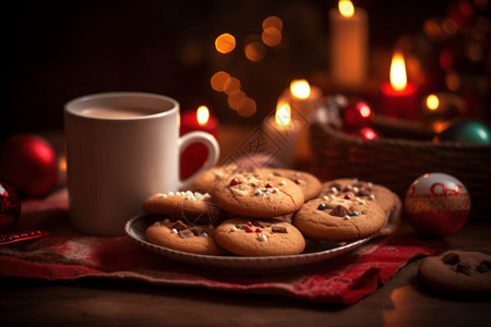 圣诞饼干和热可可图片