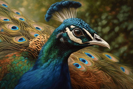 长龙动物园孔雀美丽的羽毛设计图片