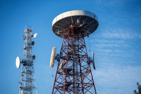 卫星雷达广播信号塔背景