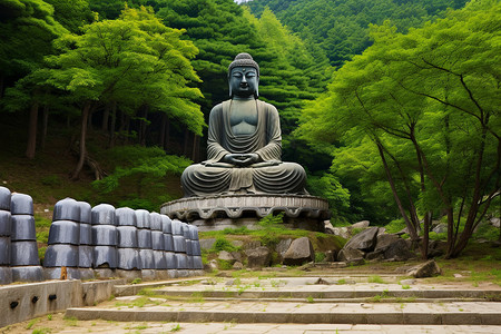 传统的佛教公园背景图片