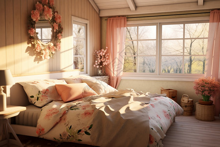 乡村卧室的效果图图片