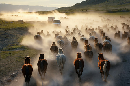 新疆驰骋的骏马图片