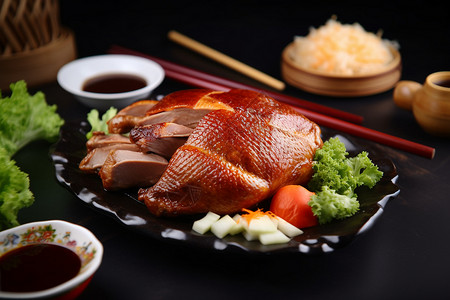 北京烤鸭背景图片