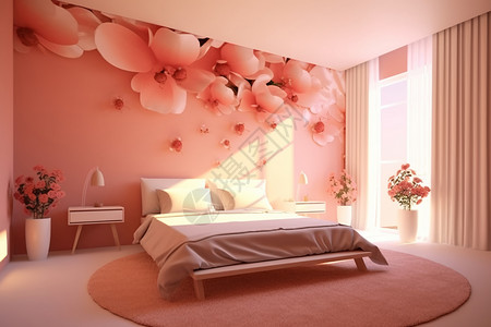 卧室女人粉红色的卧室效果图设计图片