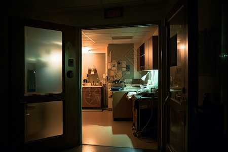 手术室的门半开着高清图片