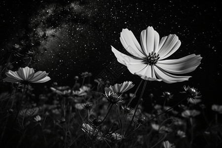 黑白的小雏菊照片图片