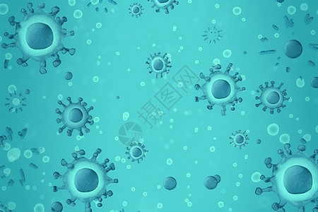 蓝色病毒背景矢量图图片