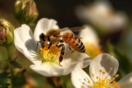 采蜜的蜜蜂背景图片