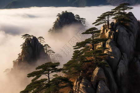 黄山的风景安徽高清图片素材