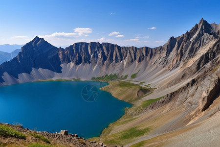 壮丽的山脉和湖泊背景图片