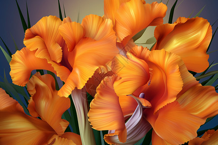 橘色的美丽鲜花图片