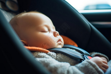 宝宝在车里睡觉图片