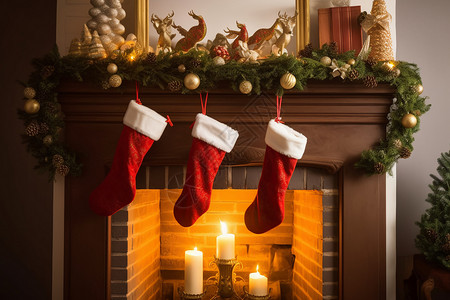 圣诞节装饰的长袜背景图片