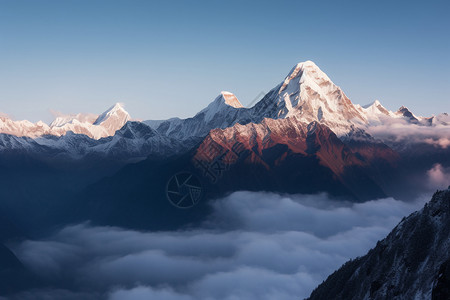 喜马拉雅山雪山冒险背景