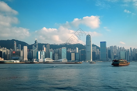 香港维多利亚港的城市建筑图片