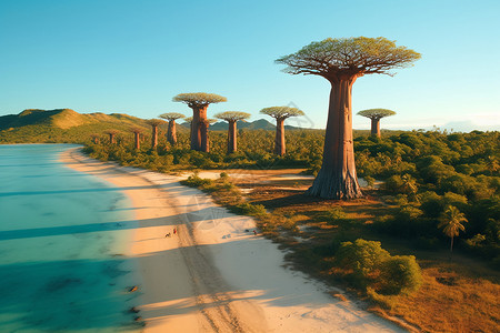 非洲景观旅行岛屿背景
