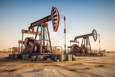 油田上的采油设备高清图片