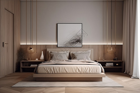 现代抽象艺术现代时尚的卧室背景