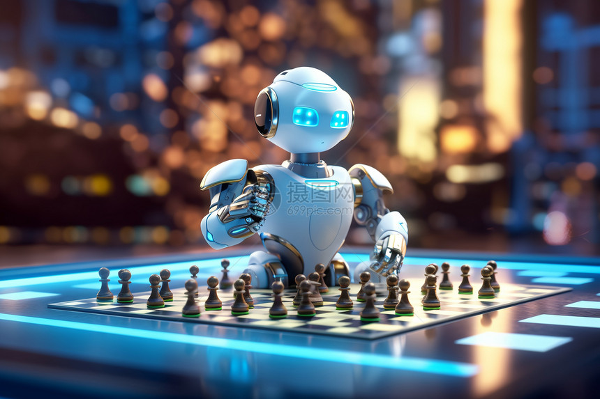 人工智能机器人下国际象棋图片