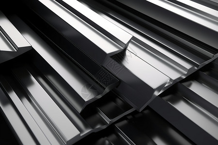 钢工程3d渲染反光的金属设计图片