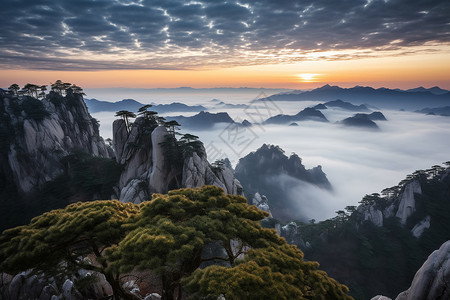 黄山自然美景自然风光高清图片素材