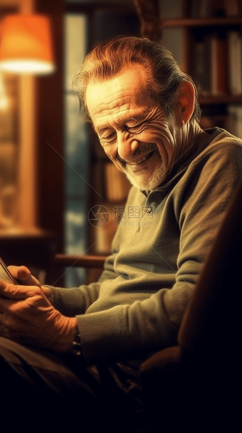 笑容慈祥的老人图片