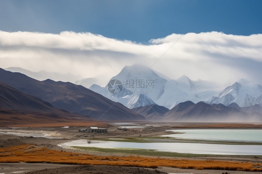 高原雪山风景图片