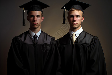 两名穿着正式服装的毕业生大学高清图片素材