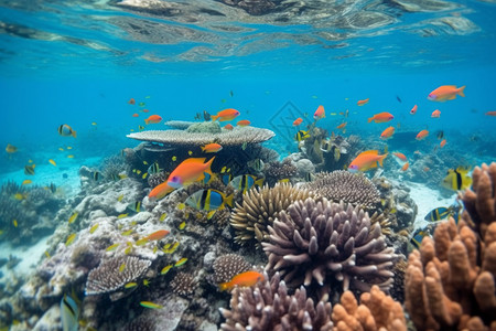 热带区域的深海海洋生物背景图片