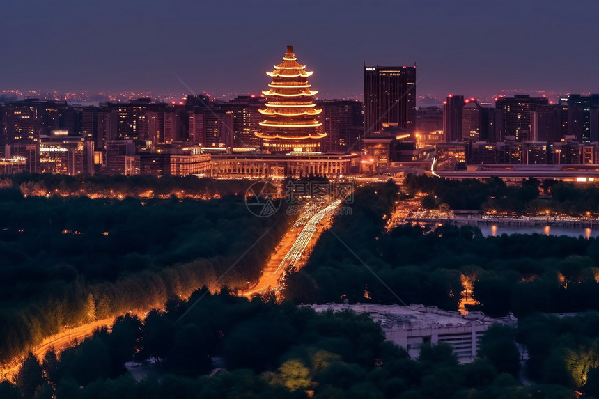 夜晚的城市图片