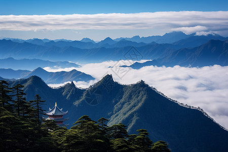 山脉云雾背景图片