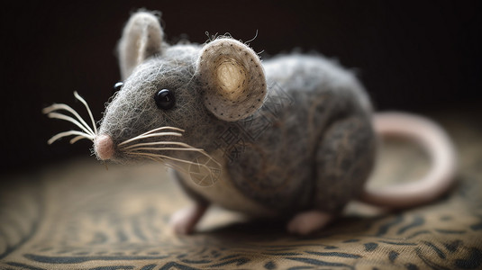 羊毛毡灰色的老鼠图片