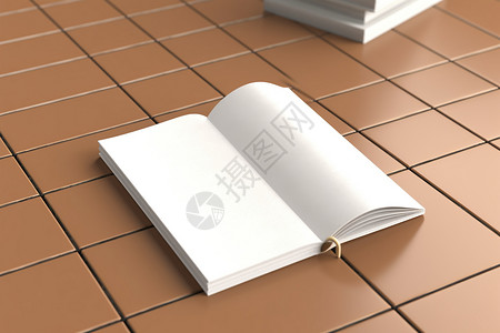 翻开的笔记本3d渲染的书本设计图片
