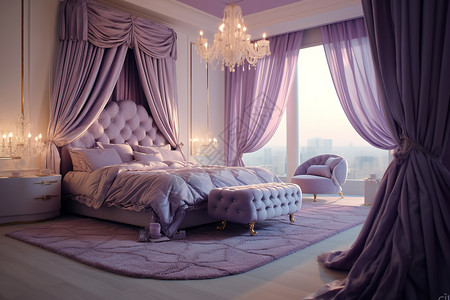 梦幻般的卧室设计背景图片
