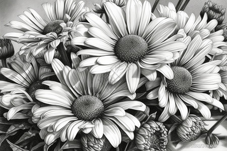 灰白色的雏菊背景图片