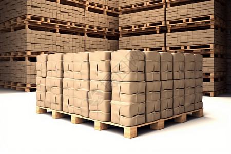 箱子包装仓库运输货物的货架设计图片
