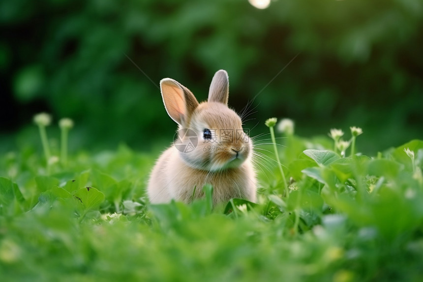 绿草上的兔子图片