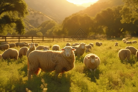 美丽草原上的羊群图片