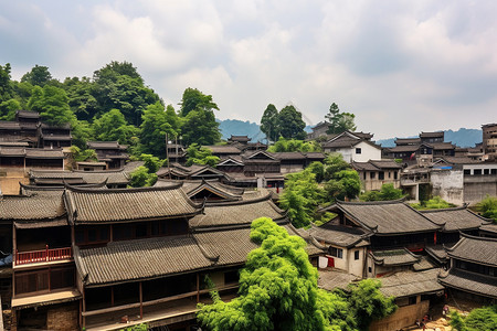 风光之旅古镇景点风光背景