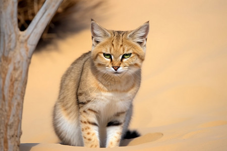沙漠的猫科动物高清图片