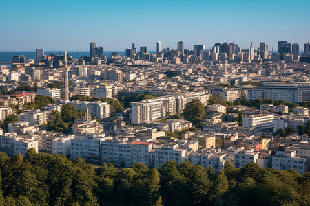 城市的全景图背景图片