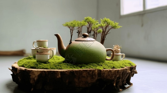 茶壶盆栽微景观图片