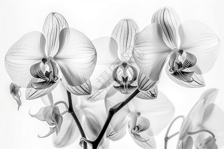 盛开的黑白兰花背景图片