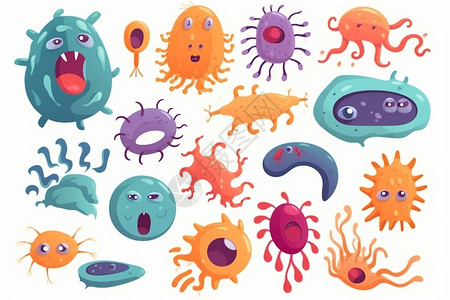 卡通病毒细菌背景图片