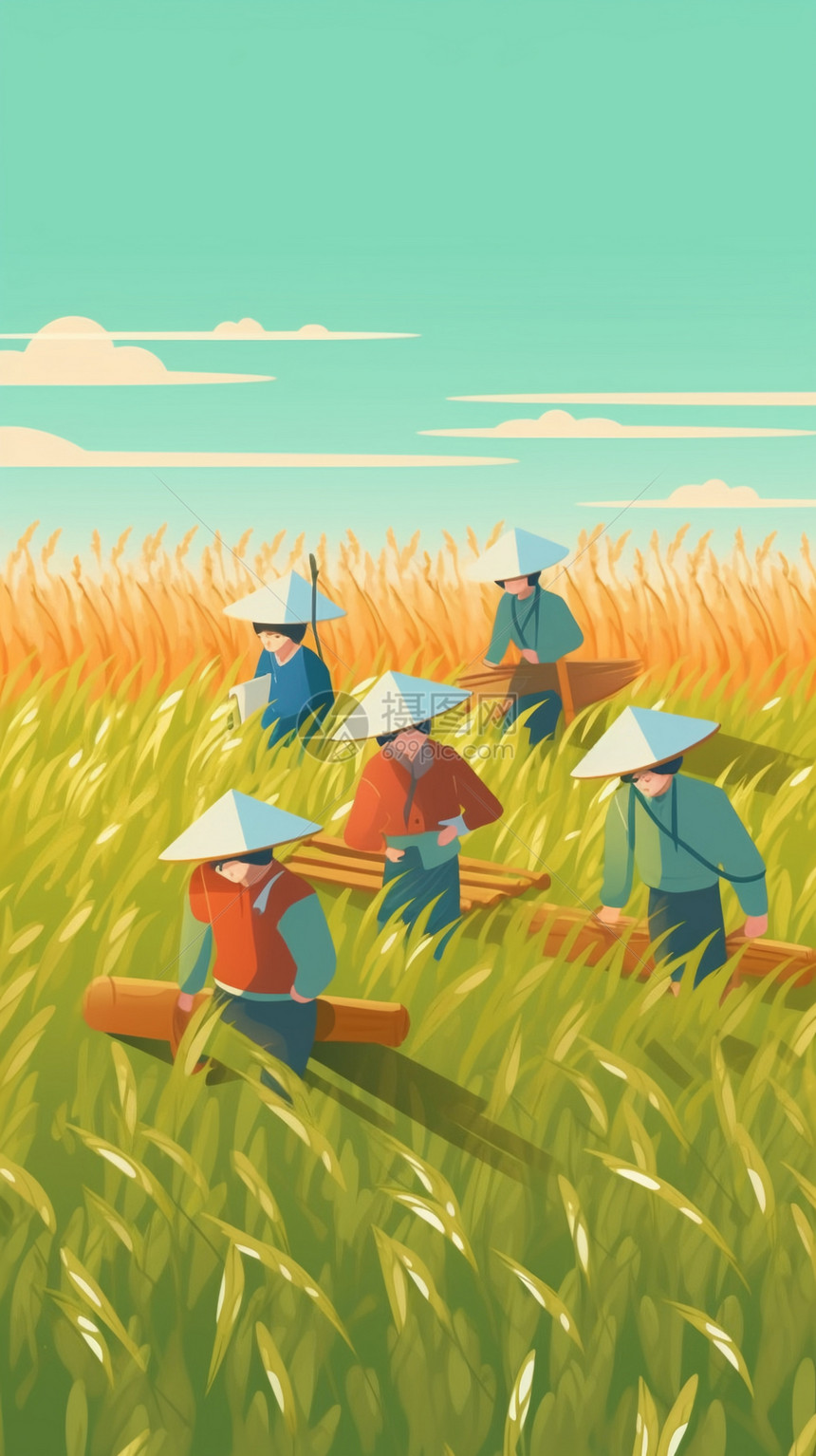 青翠的稻田图片
