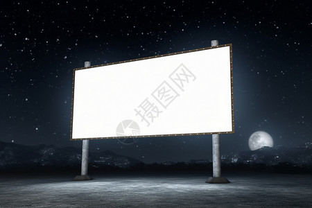 空白广告牌广告牌之夜高清图片