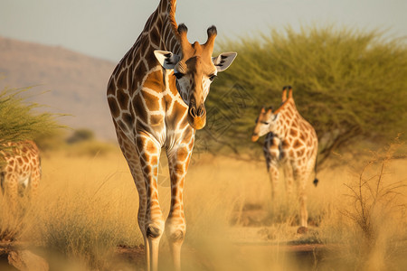 野生动物长颈鹿的栖息地图片