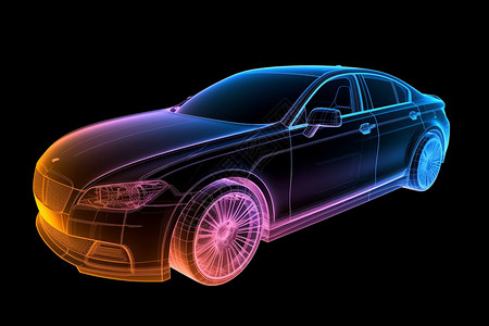 未来派汽车车辆外部轮廓设计图背景图片